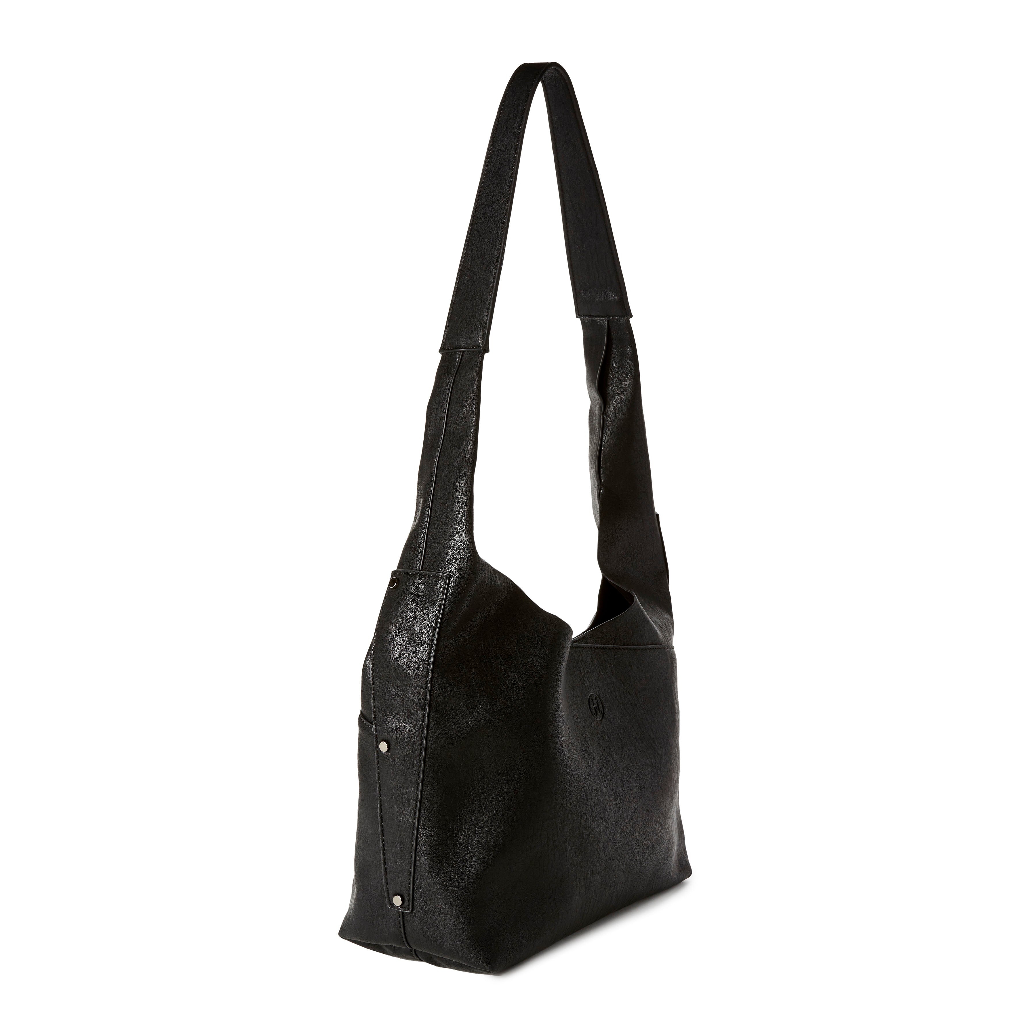 Vegan Leather Hobo Bag - Black | jeane & jax