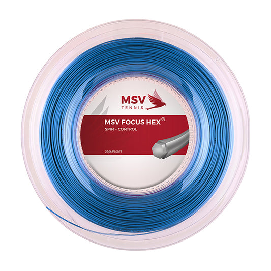 MSV Focus HEX Tennis String Reel, 16I/1.23 Gauge, Sky Blue – Peter Guterman  Sales