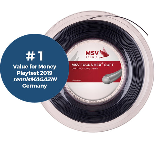 MSV Focus HEX Soft Tennis String Reel, 16L/1.25 Gauge, Black – Peter  Guterman Sales