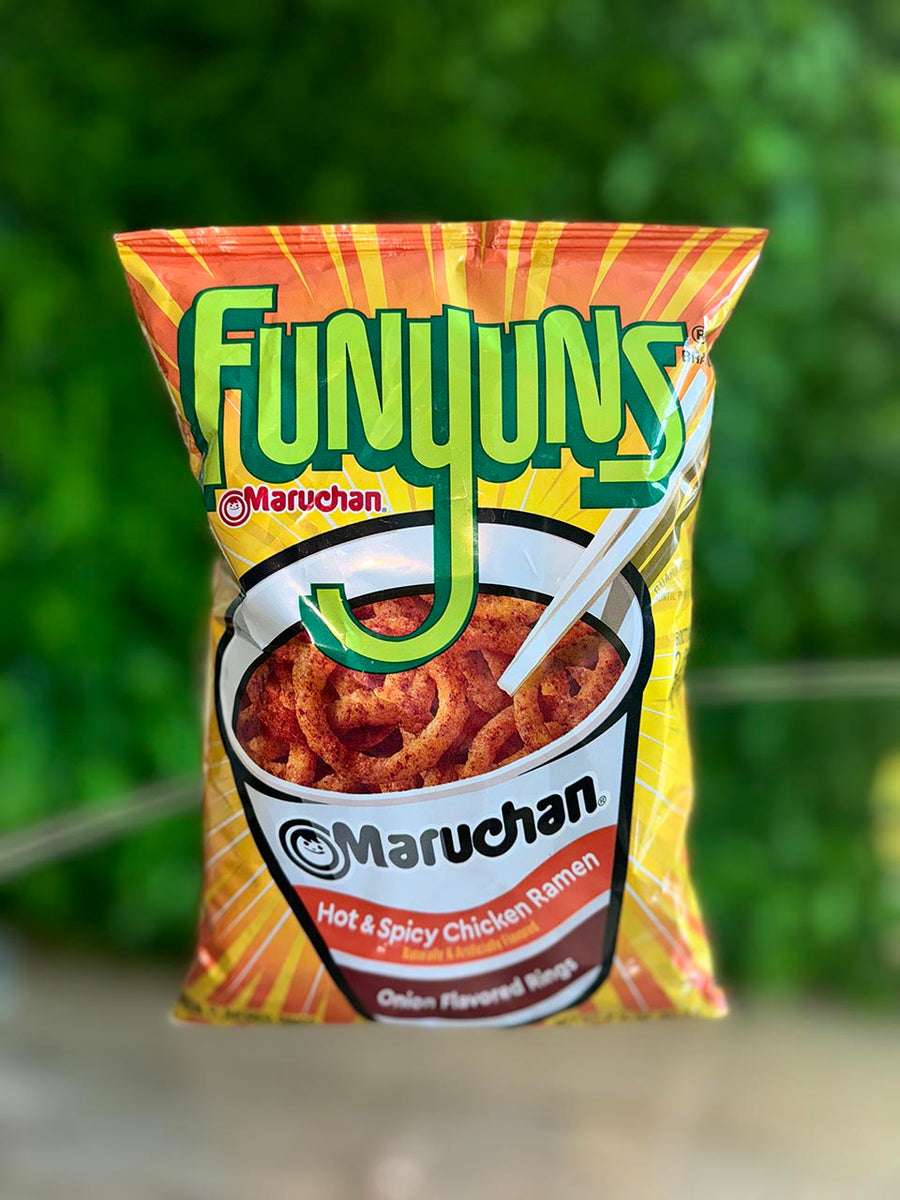 Funyuns Onion Rings Maruchan Hot and Spicy Chicken Ramen Flavor