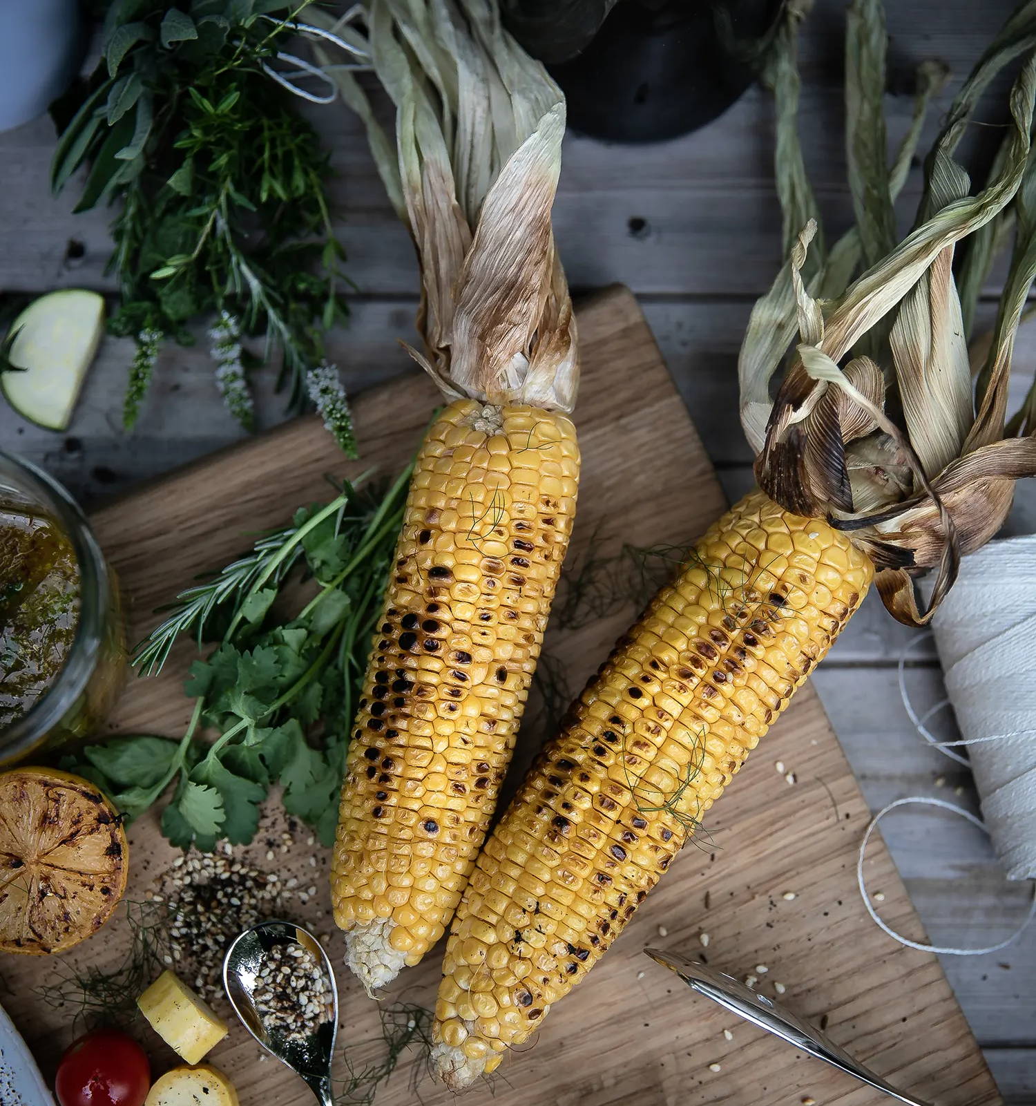 Char Grilled BBQ Corn Cobs