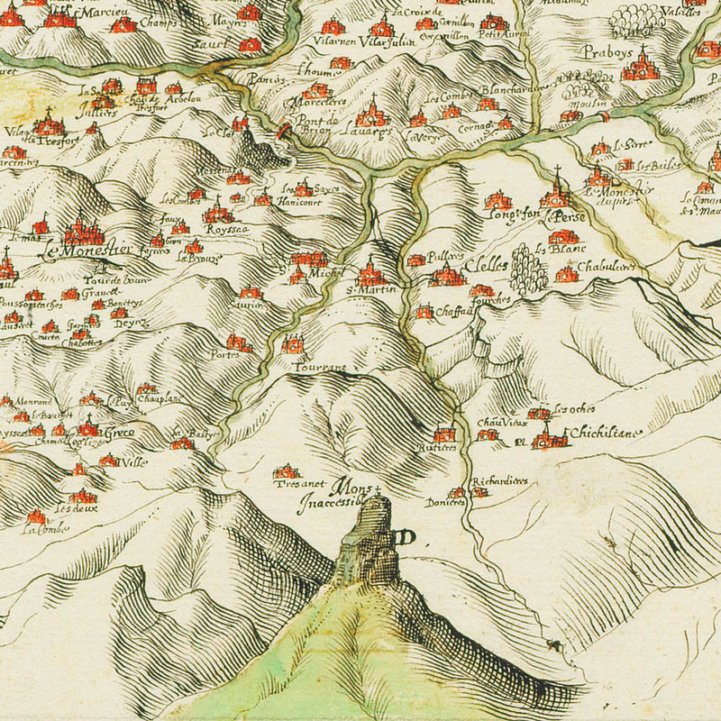 Carte Ancienne du Trièves avec le Mont Aiguille