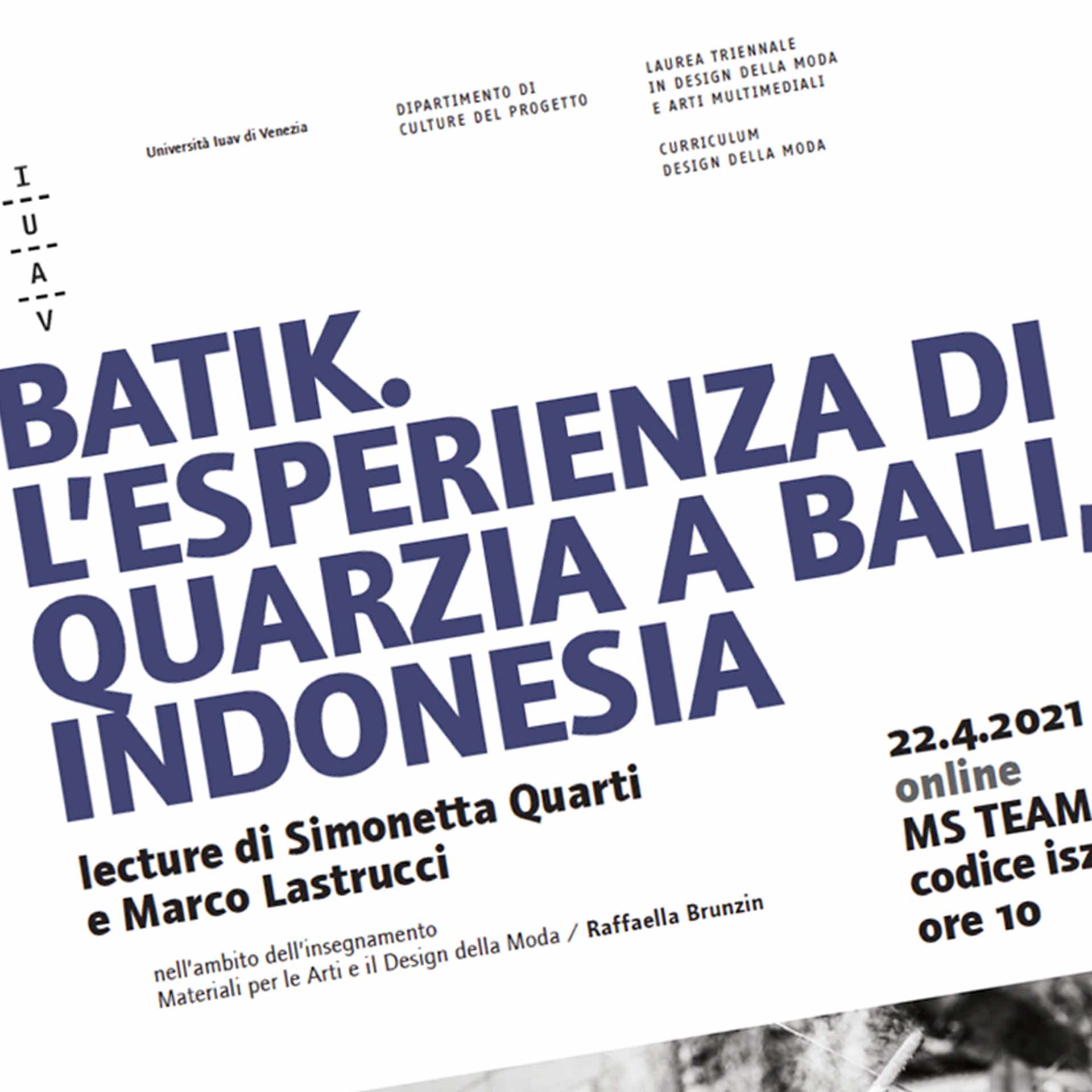 Batik Lecture For Architecture University Venezia Italy Quarzia