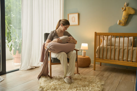 bbhugme pregnancy pillow in a baby nursery