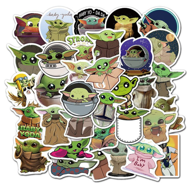 Baby Yoda Stickers Disney 50Pcs Anime Star Wars Waterproof Skateboard Luggage Laptop Marvel Guitar Decals Kids Sticker Toys - Ecart