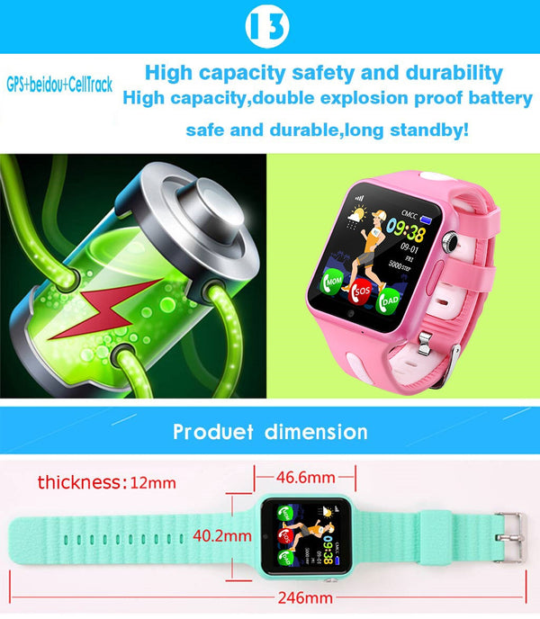 Kids Smart Watch Children GPS Location Sport Child Smartwatch Waterproof Support SIM Card Camera Safety Phone Watches Baby - Ecart