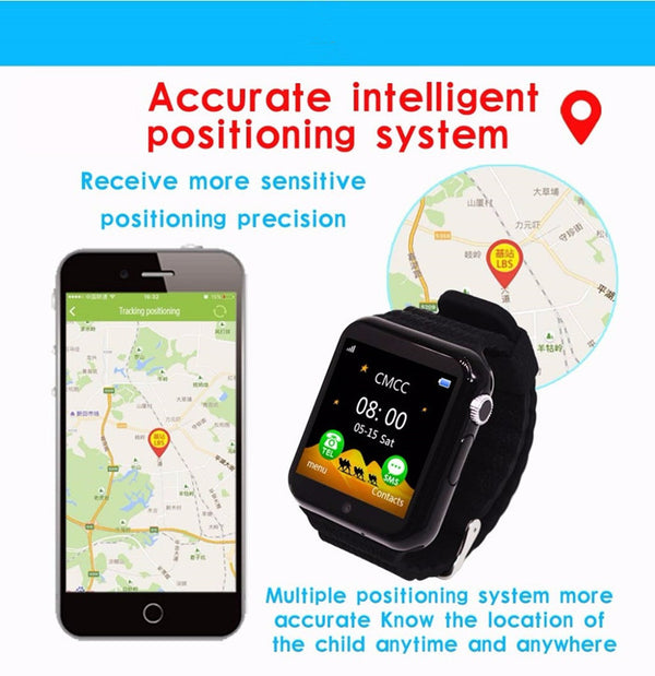 Smart Watch Children Security Safety GPS Location Finder Tracker Waterproof Phone Call SOS for IOS Androd - Ecart