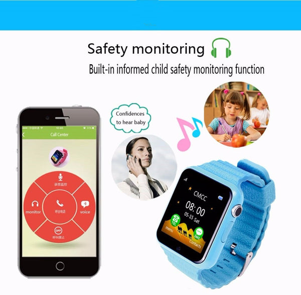 Smart Watch Children Security Safety GPS Location Finder Tracker Waterproof Phone Call SOS for IOS Androd - Ecart