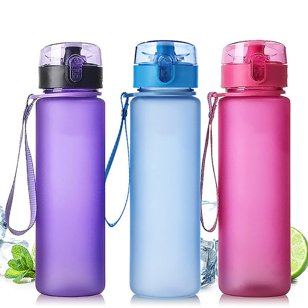 400ml/560ml Frosted Portable Leak Proof Outdoor Travel Sports Water Cup Bottle - Ecart