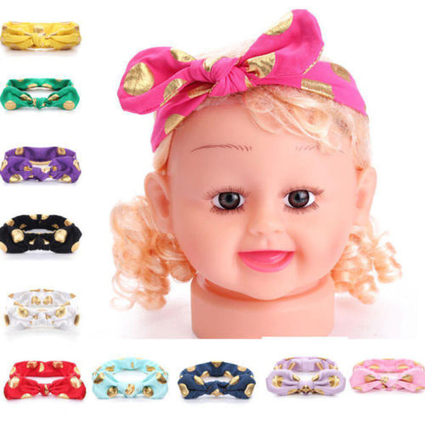 Toddler Infant Babies Cute Dot Rabbit Ears Headwear Headband Bow Knot Hairband - Ecart
