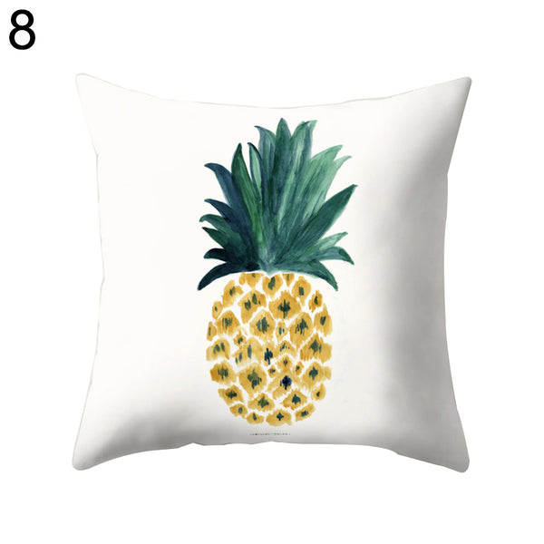 Pineapple Print Polyester Peach Skin Pillow Case Square Cushion Cover Home Decor - Ecart