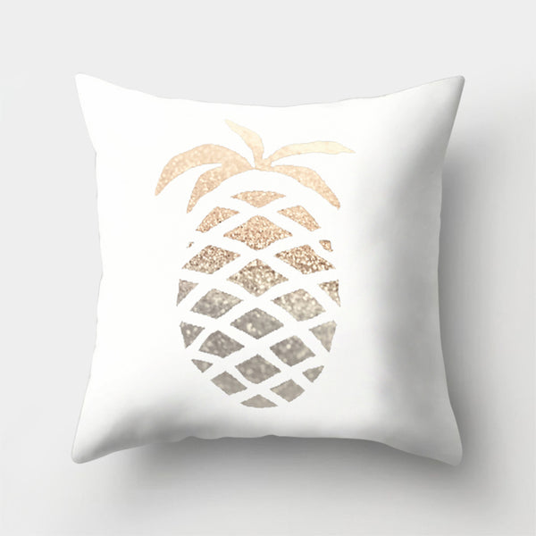 Pineapple Print Polyester Peach Skin Pillow Case Square Cushion Cover Home Decor - Ecart