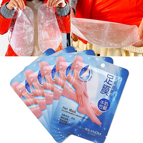 1/2/3Pair Milk Bamboo Vinegar Remove Dead Skin Foot Skin Smooth Whitening  Moisturizing Peeling Feet Mask Membrane