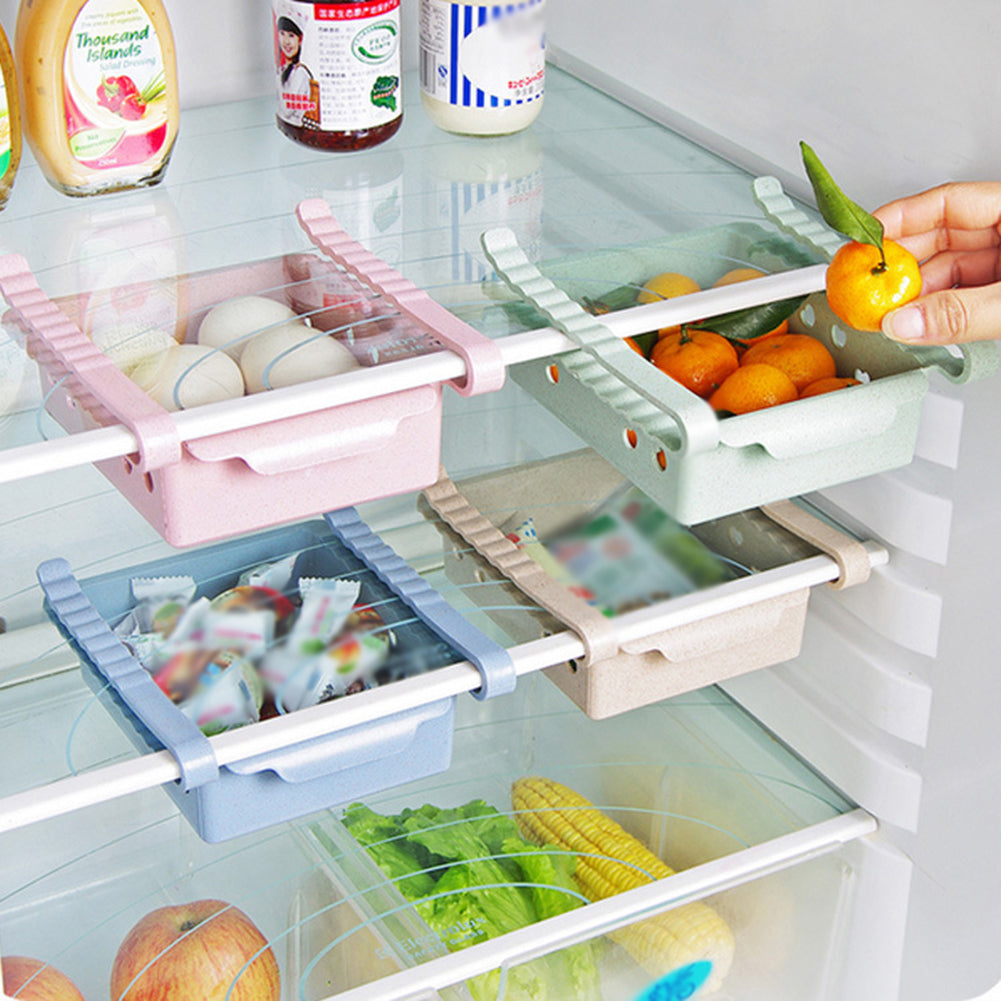 Slide Kitchen Fridge Freezer Space Saver Organizer Storage Rack