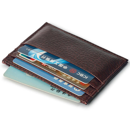Men's Slim Credit Card Holder Faux Leather Wallet Coin Pocket Money Bag Purse - Ecart