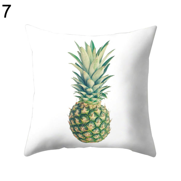 Pineapple Print Polyester Peach Skin Pillow Case Square Cushion Cover Home Decor - Ecart