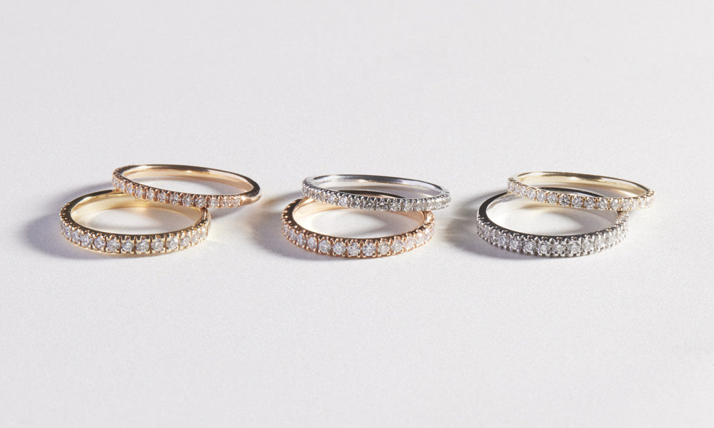 Statement Shimmer ring in yellow, white and rose gold