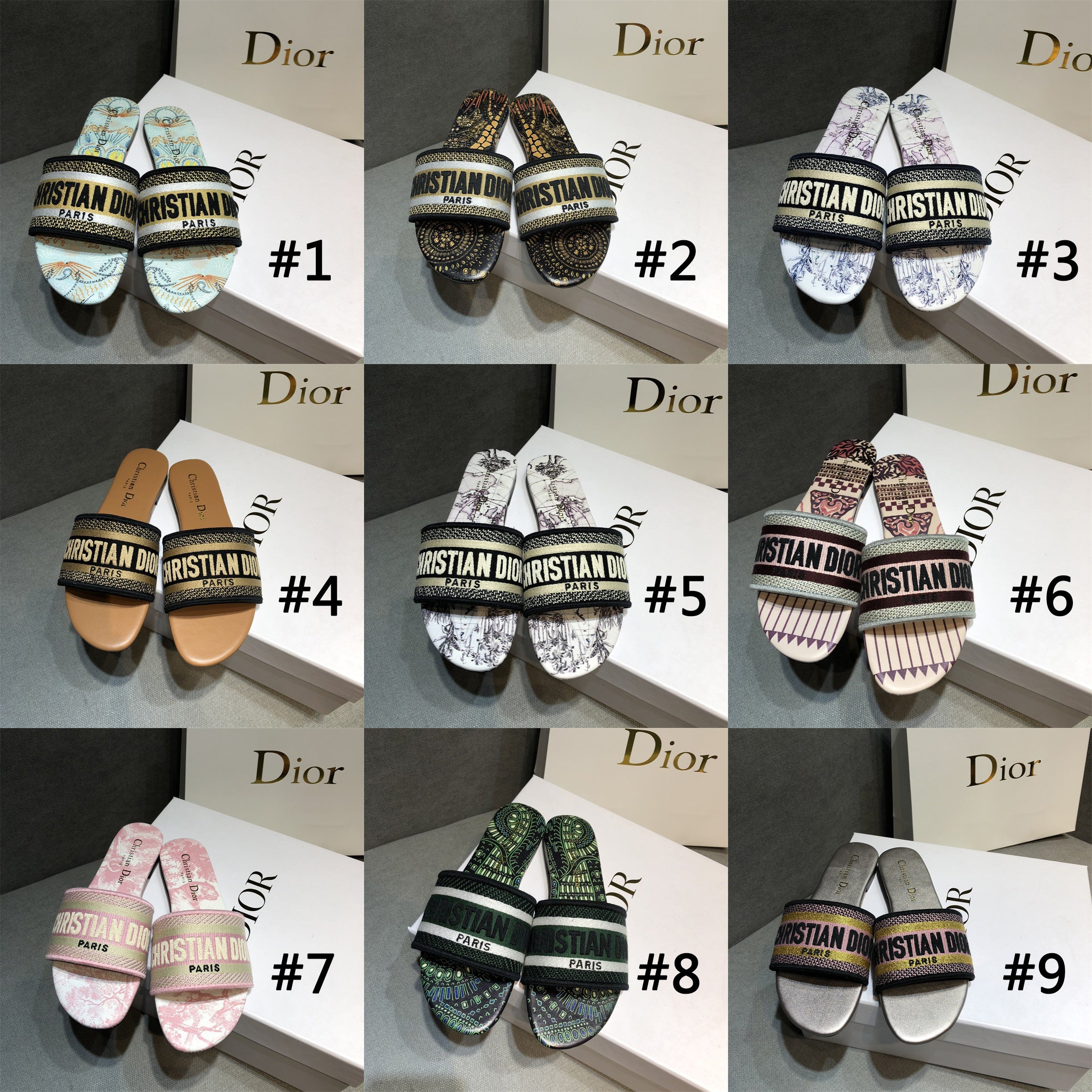 Dior summer new women's slippers shoes-27