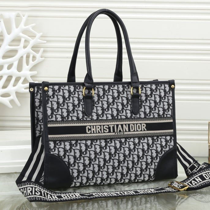 Dior canvas women's shopping bag handbag shoulder bag-2