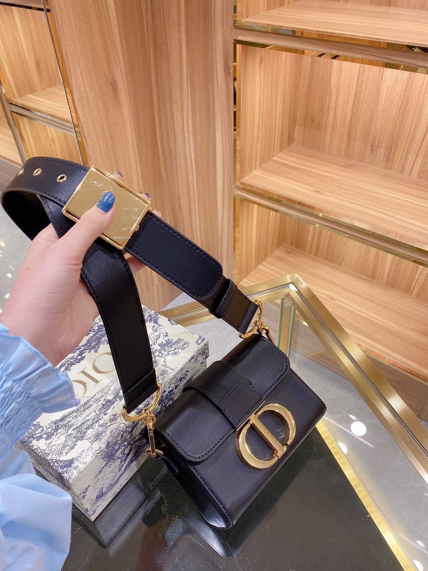 Dior Women Leather Shoulder Bags Satchel Tote Bag Handbag Shopping