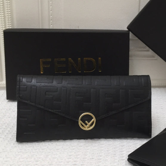 FENDI Women Shopping Fashion Leather Buckle Wallet Purse from