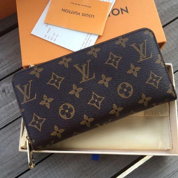 Louis Vuitton LV Classic Women Leather Zipper Wallet Purse Clutch Bag-1