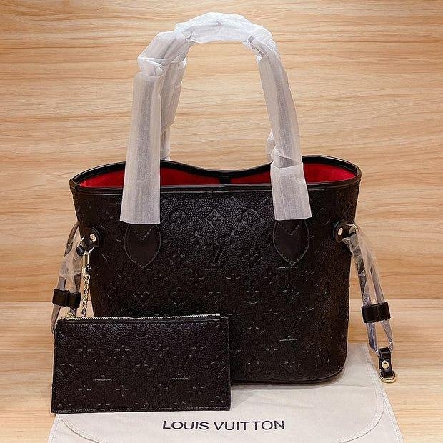 Louis Vuitton LV Womens Embossed Shopping Bag Shoulder Bag Walle