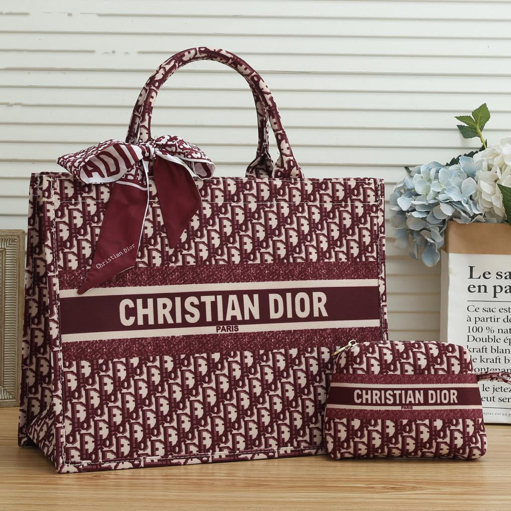 Dior CD Fashion Lady Gradient Handbag Shoulder Bag Shopping Bag