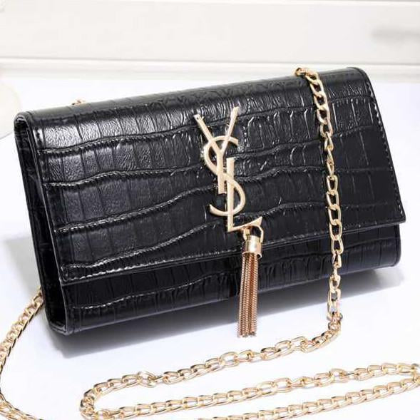 YSL Yves Saint Laurent Women Shopping Leather Metal Chain Crossbody Satchel Shoulder Bag-8