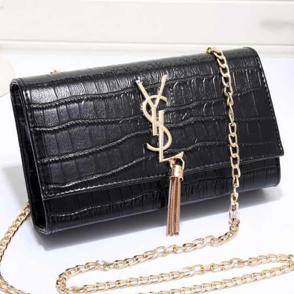 YSL Yves Saint Laurent Women Shopping Leather Metal Chain Crossb