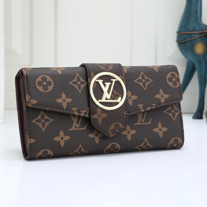 Louis Vuitton Fashion Leather Buckle Wallet Purse-1