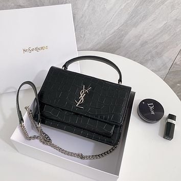 Saint Laurent YSL Leather Shoulder Bag-10