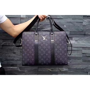 LV Louis Vuitton MENS MONOGRAM ECLIPSE EXPLORER BRIEFCASE BAG