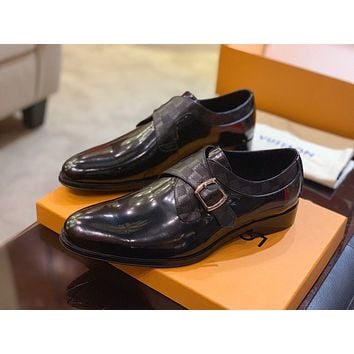 LV Louis Vuitton Mens Business Recreation Leather Shoes-21