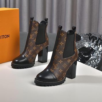 LV Louis Vuitton Womens Leather Boots Shoes-48