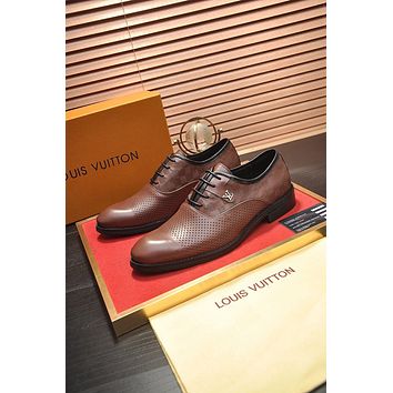 LV Louis Vuitton Mens Business Recreation Leather Shoes-163