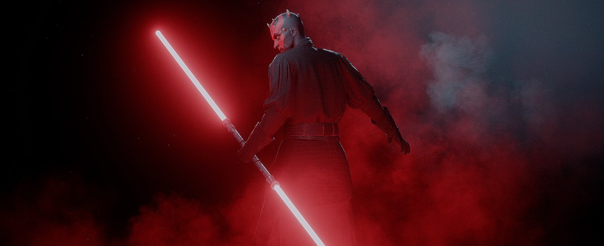 Darth Maul holding his Double Lightsaber