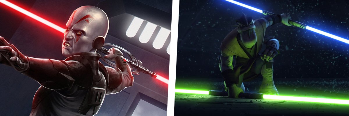 Pong Krell and the Grand Inquisitor with Double Lightsabers