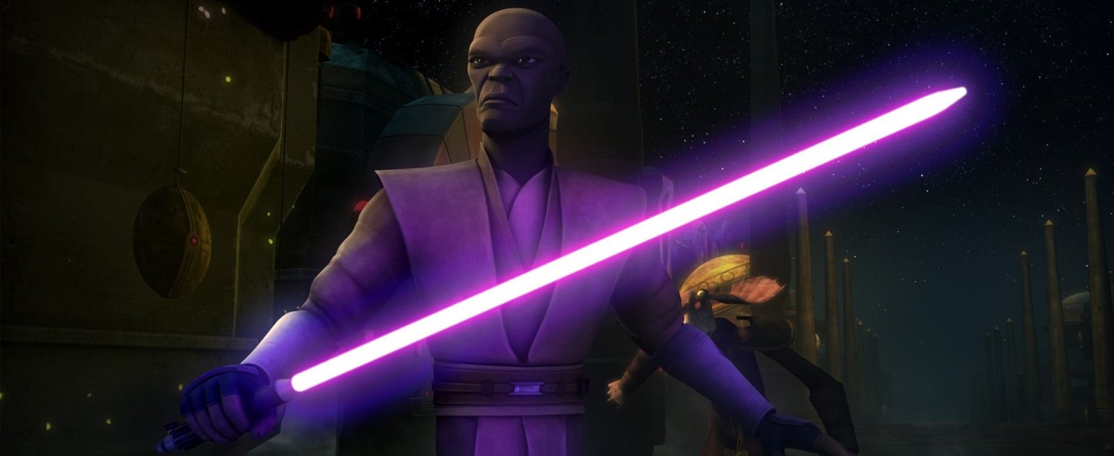 Purple Lightsaber wielded by Mace Windu