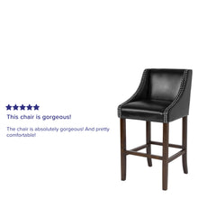 Load image into Gallery viewer, Taylorsville 30 Inch Bar Height Stool with Nailhead Trim in Black Faux Leather
