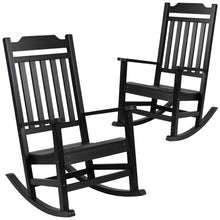 Load image into Gallery viewer, Set of 2 Hillford Black Poly Resin Indoor/Outdoor Rocking Chairs

