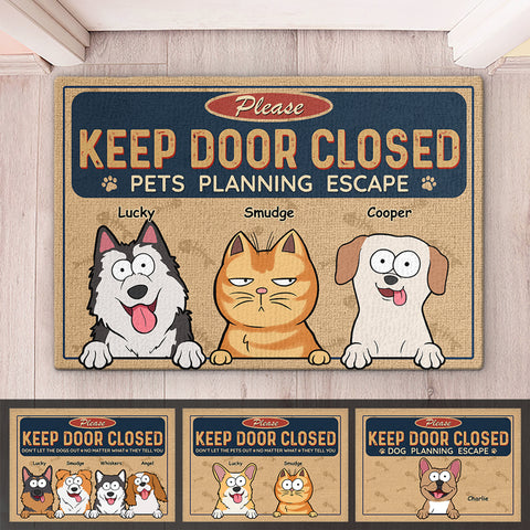 Personalized Pets Doormat - Up to 6 Pets - Decorative Mat - Custom