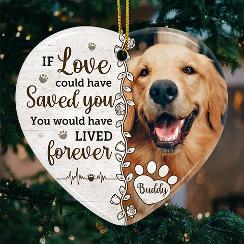 Personalized Pet Paw Print Christmas Ornament in Heart, Custom Dog or –  Kobasic Creations