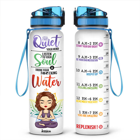Let That Shit Go - Yoga Personalized Custom Water Tracker Bottle
