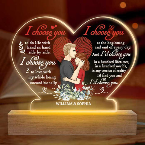I Love You & Forever Yours - Couple Personalized Custom Heart Shaped 3D LED  Light - Gift For Husband Wife, Anniversary