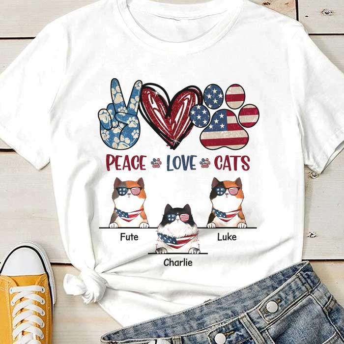 peace love cats t shirt