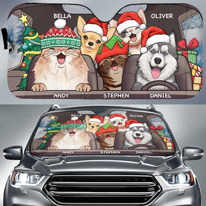 Santa Paws Is Coming To Town - Personalized Dog Auto Sun Shade, Pawfect  House ™