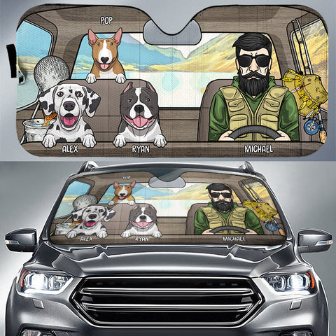 German Shepherd Family Car Sunshade, Funny German Shepherd Car Windshield, Dog  Car Sunshade, Car Decoration, Dog Lover Gifts, Sun Visor Car 