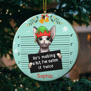 I Knocked Down The Xmas Tree - Personalized Round Ornament.