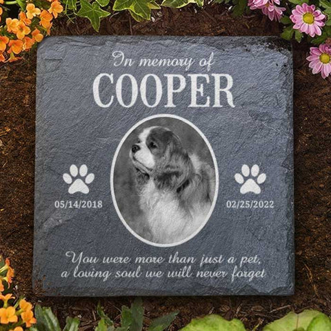 Dog Pet Memorial Stone Plaque - Redeye Laserworks